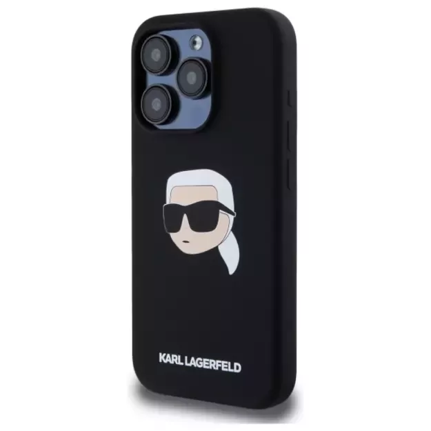 Karl Lagerfeld KLHMP15XSKHPPLK iPhone 15 Pro Max 6.7&quot  black/black hardcase Silicone Karl Head Print MagSafe 8