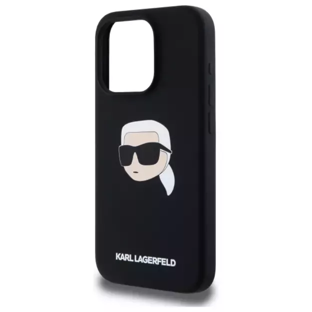 Karl Lagerfeld KLHMP15XSKHPPLK iPhone 15 Pro Max 6.7&quot  black/black hardcase Silicone Karl Head Print MagSafe 12