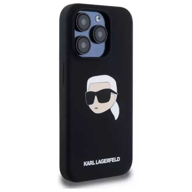 Karl Lagerfeld KLHMP15XSKHPPLK iPhone 15 Pro Max 6.7&quot  black/black hardcase Silicone Karl Head Print MagSafe 10