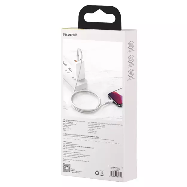 Baseus CATLGD-02 Lightning - USB-C PD cable 20W 480Mb/s 1m - white 5
