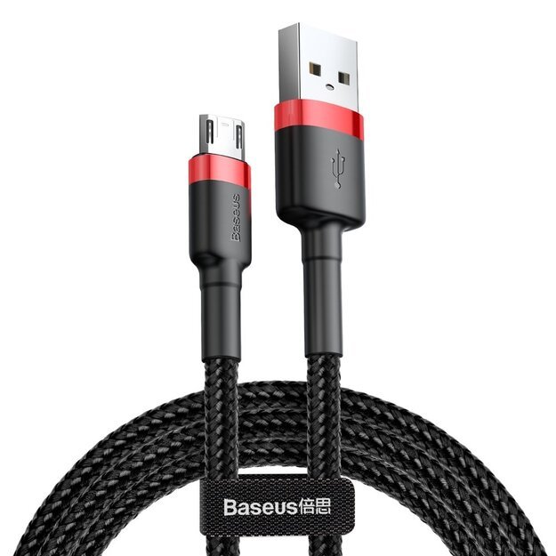 Baseus Cafule Cable durable nylon cable USB / micro USB 2A 3M black-red (CAMKLF-H91) 4