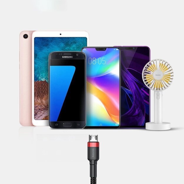 Baseus Cafule Cable durable nylon cable USB / micro USB 2A 3M black-red (CAMKLF-H91) 14