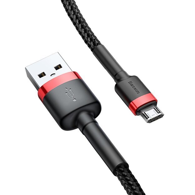 Baseus Cafule Cable durable nylon cable USB / micro USB 2A 3M black-red (CAMKLF-H91) 1