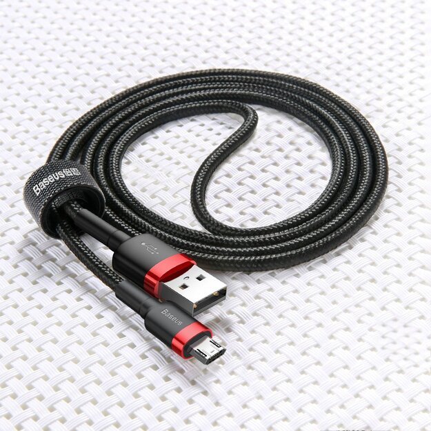 Baseus Cafule Cable durable nylon cable USB / micro USB 2A 3M black-red (CAMKLF-H91) 9