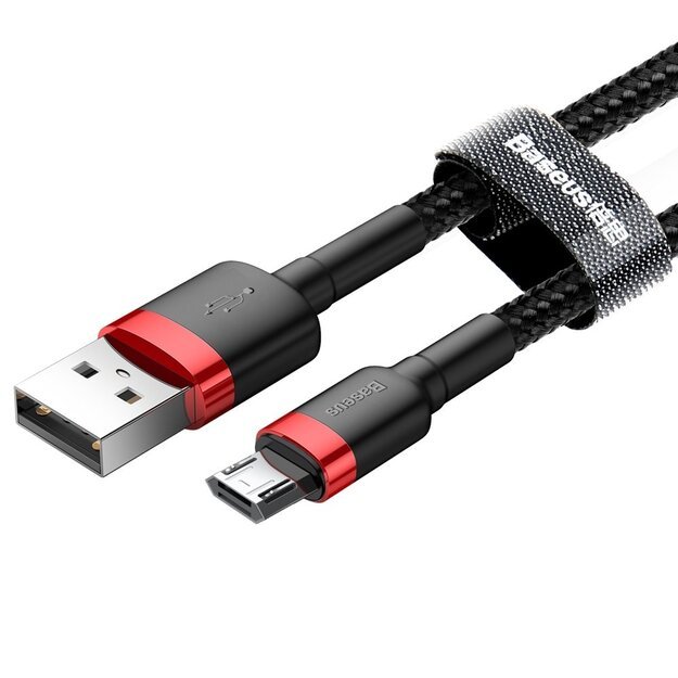 Baseus Cafule Cable durable nylon cable USB / micro USB 2A 3M black-red (CAMKLF-H91) 2