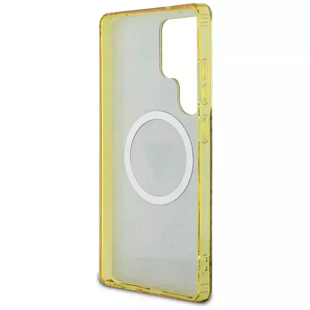 Guess 4G Glitter Triangle Buttons MagSafe Case for Samsung Galaxy S25 Ultra Brown 6