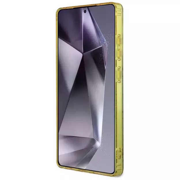 Guess 4G Glitter Triangle Buttons MagSafe Case for Samsung Galaxy S25 Ultra Brown 4