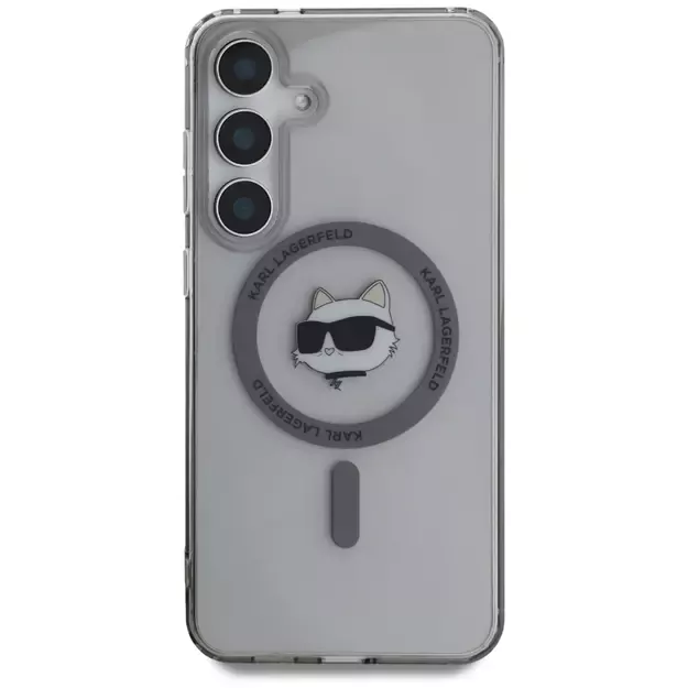 Karl Lagerfeld Button Choupette Head Printed Logo MagSafe Samsung Galaxy S25 case black 2