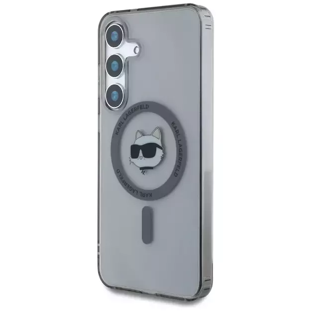 Karl Lagerfeld Button Choupette Head Printed Logo MagSafe Samsung Galaxy S25 case black 1