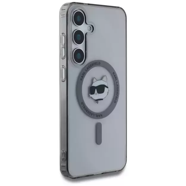 Karl Lagerfeld Button Choupette Head Printed Logo MagSafe Samsung Galaxy S25 case black 3