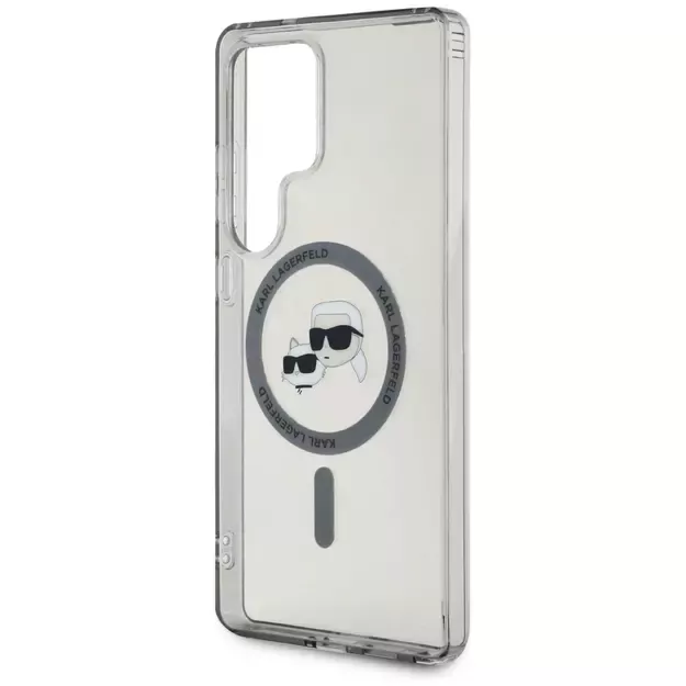 Karl Lagerfeld Button Karl &amp  Choupette Heads Printed Logo MagSafe Samsung Galaxy S25 Ultra case black 8