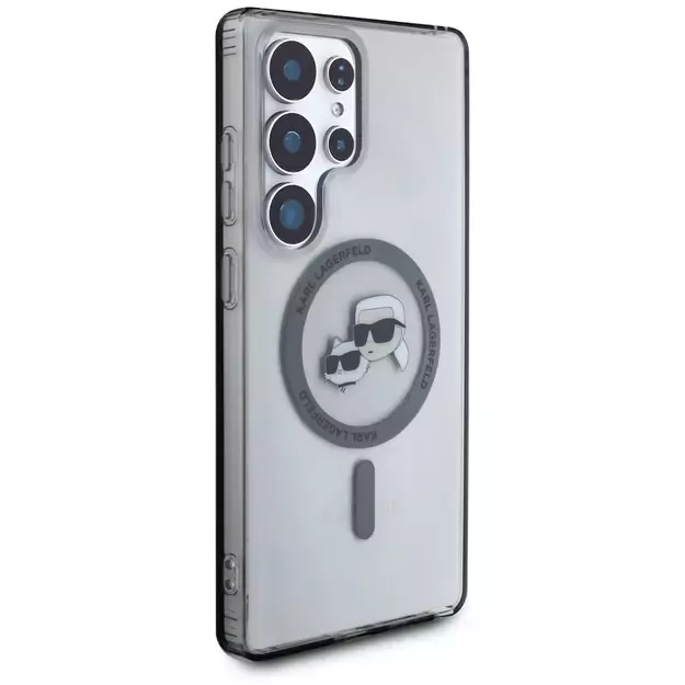 Karl Lagerfeld Button Karl &amp  Choupette Heads Printed Logo MagSafe Samsung Galaxy S25 Ultra case black 6