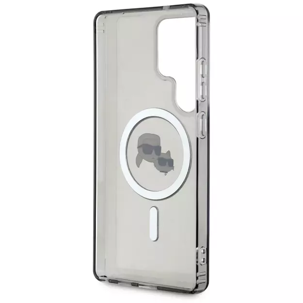 Karl Lagerfeld Button Karl &amp  Choupette Heads Printed Logo MagSafe Samsung Galaxy S25 Ultra case black 9