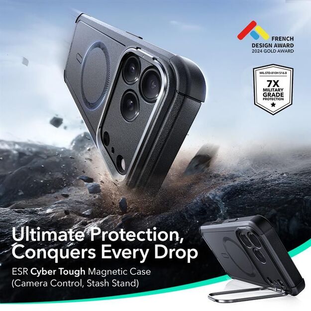 ESR Cyber ​​Kickstand MagSafe Case for iPhone 17 Pro Max - Black 5