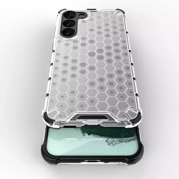 Honeycomb case for Samsung Galaxy S23+ armored hybrid cover transparent 3