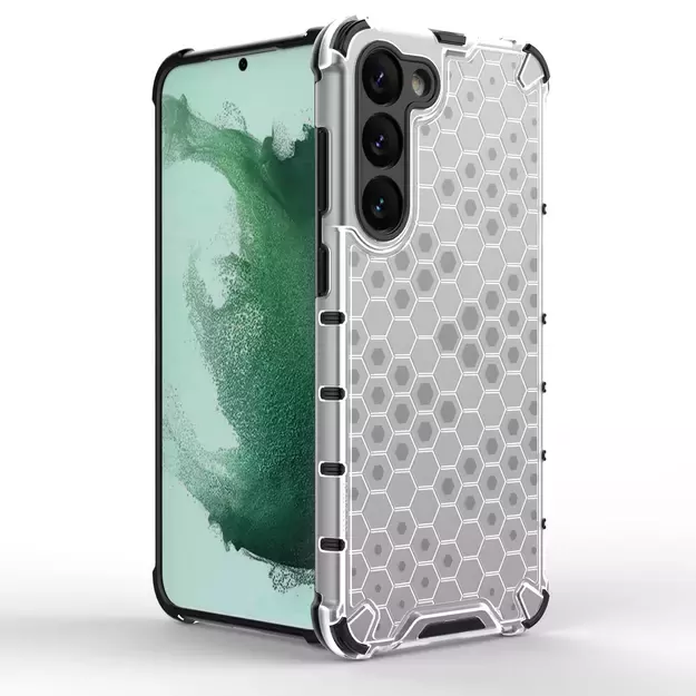 Honeycomb case for Samsung Galaxy S23+ armored hybrid cover transparent 1