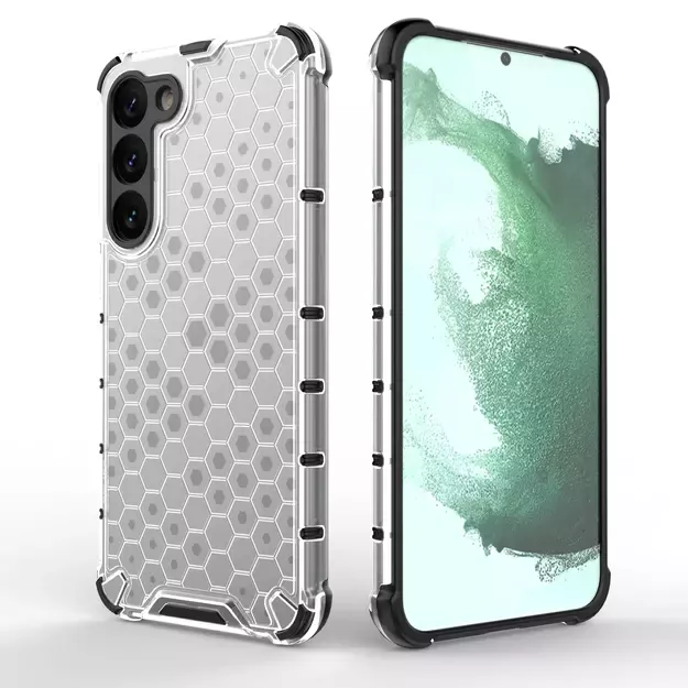 Honeycomb case for Samsung Galaxy S23+ armored hybrid cover transparent 17