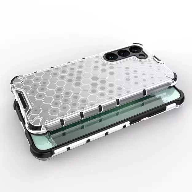 Honeycomb case for Samsung Galaxy S23+ armored hybrid cover transparent 4