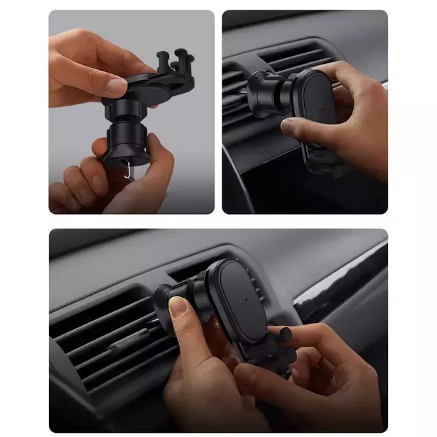 Baseus car holder with built-in 15W inductive charger for air vent black 17