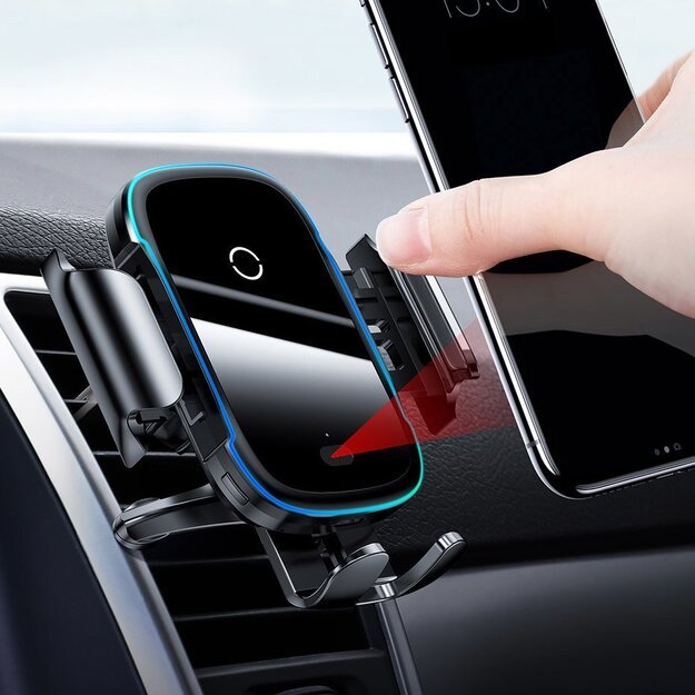 Baseus Automatic Electric Car Holder Qi Wireless Charger 15W Black (WXHW03-01) 11