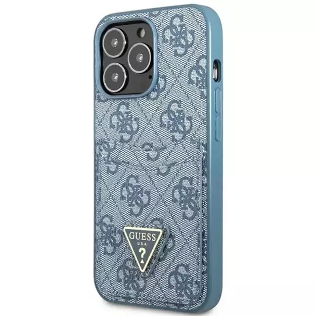 Guess 4G Triangle Logo Cardslot Case for iPhone 13 Pro / 13 - Blue 8