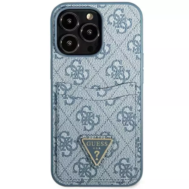 Guess 4G Triangle Logo Cardslot Case for iPhone 13 Pro / 13 - Blue 9