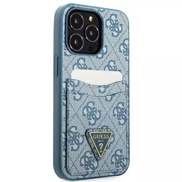 Guess 4G Triangle Logo Cardslot Case for iPhone 13 Pro / 13 - Blue 10