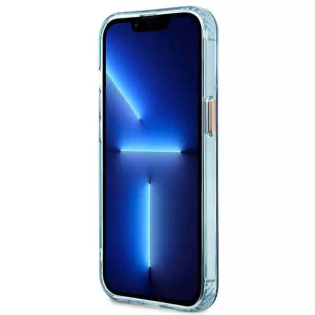 Guess Gold Outline Translucent MagSafe case for iPhone 13 Pro / iPhone 13 - blue 4