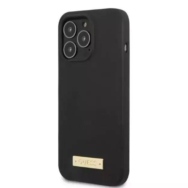 Guess GUHMP13LSPLK iPhone 13 Pro / 13 6.1&quot  black/black hard case Silicone Logo Plate MagSafe 8