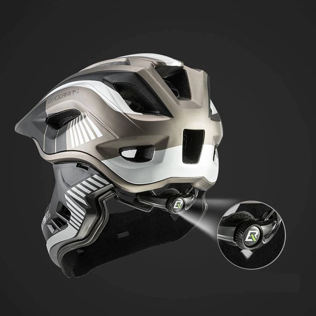 Rockbros TT-32SBTG-S children s bicycle helmet with removable chinbar, size S - gray 6