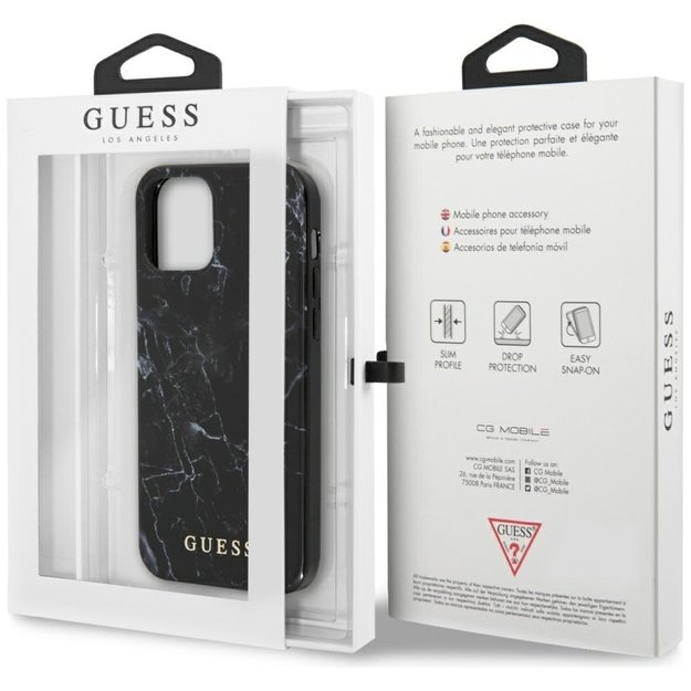 Guess GUHCP12SPCUMABK iPhone 12 mini 5,4  czarny/black hardcase Marble 7