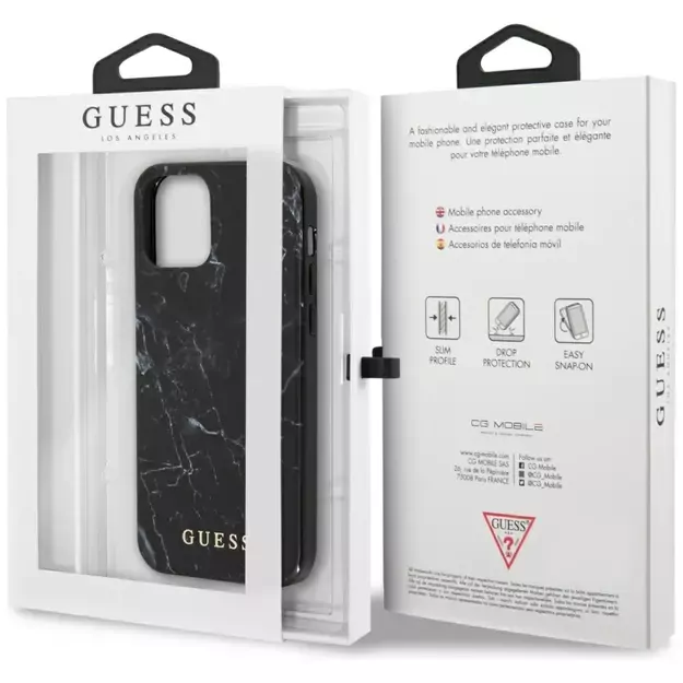 Guess GUHCP12SPCUMABK iPhone 12 mini 5,4  czarny/black hardcase Marble 14