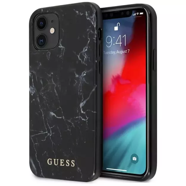 Guess GUHCP12SPCUMABK iPhone 12 mini 5,4  czarny/black hardcase Marble