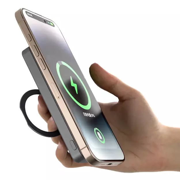 Dudao K28 10000mAh PD 22.5W MagSafe Powerbank with Metal Case and Ring Stand - Silver 7