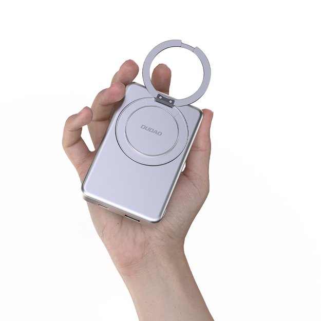 Dudao K28S 20W PD 5000mAh Powerbank with MagSafe and Stand - Silver 7