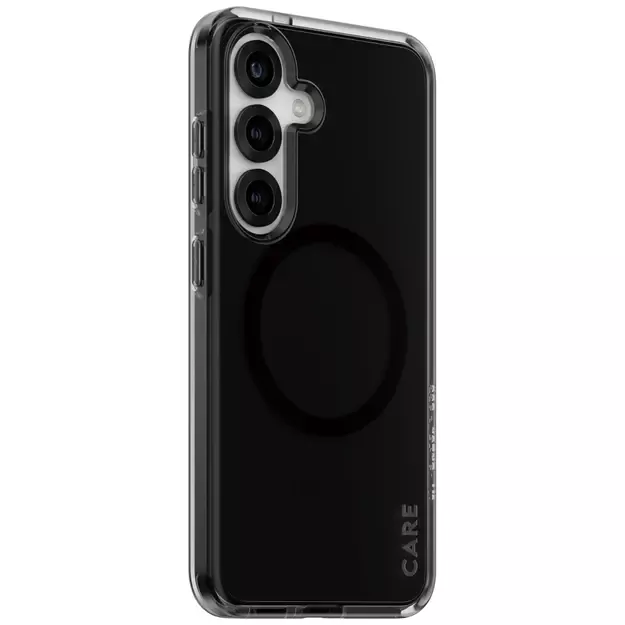 CARE by PanzerGlass Flagship Urban Combat Black QI Case for Samsung Galaxy S25 - Semi-transparent Smoke 4