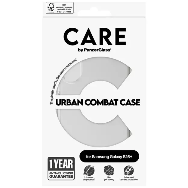 CARE by PanzerGlass Flagship Urban Combat Case for Samsung Galaxy S25+ - Transparent 3