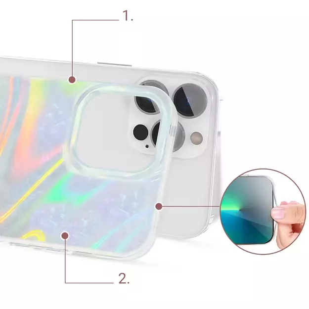 Kingxbar Shell Series luxury elegant phone case for iPhone 13 Pro pearl-mint 4
