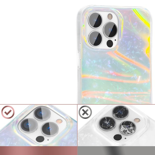 Kingxbar Shell Series luxury elegant phone case for iPhone 13 Pro pearl-mint 8
