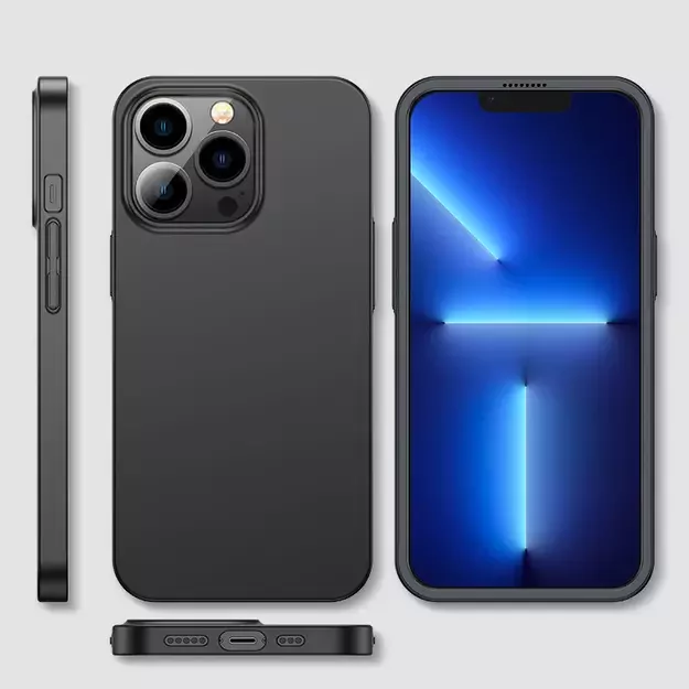 Joyroom 360 Full Case front and back cover for iPhone 13 Pro + tempered glass screen protector black (JR-BP935 black) 15