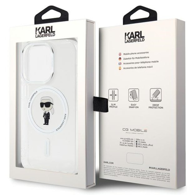 Karl Lagerfeld IML Ikonik MagSafe iPhone 15 Pro Case - Clear 7