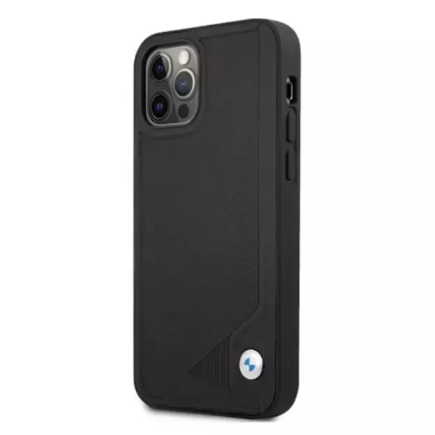 Etui BMW BMHCP12LRCDPK iPhone 12 Pro Max 6,7  czarny/black hardcase Leather Deboss 8