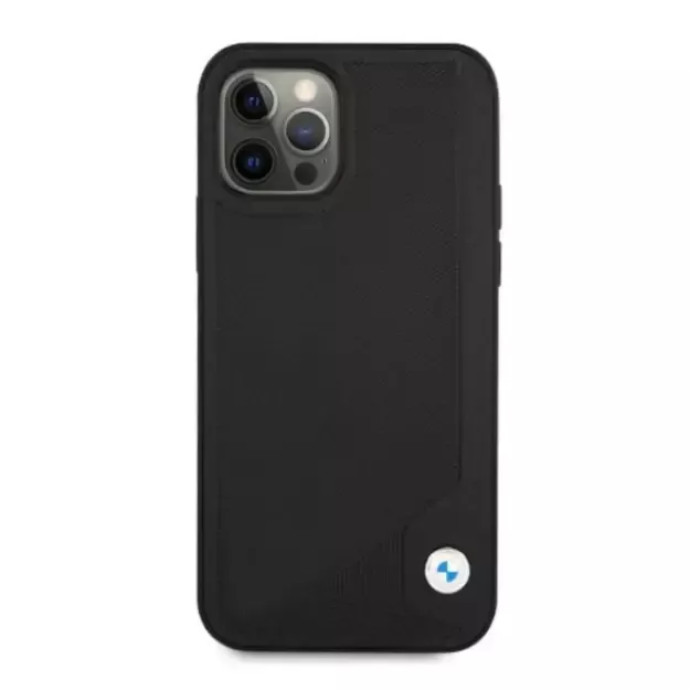 Etui BMW BMHCP12LRCDPK iPhone 12 Pro Max 6,7  czarny/black hardcase Leather Deboss 9