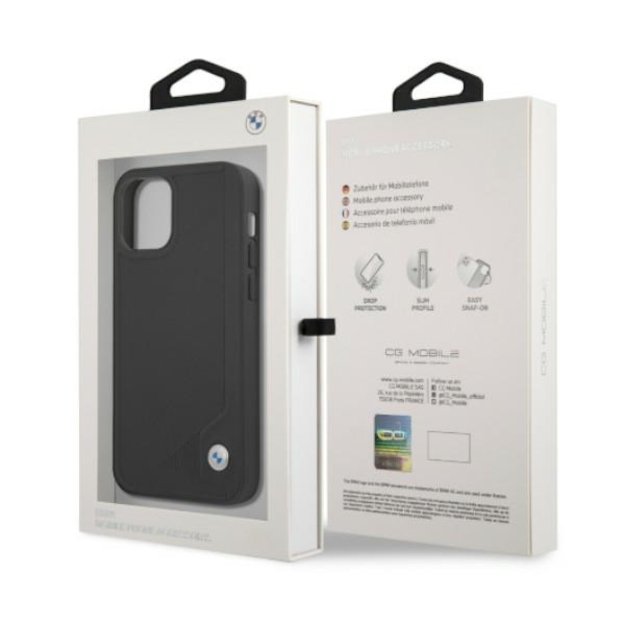 Etui BMW BMHCP12LRCDPK iPhone 12 Pro Max 6,7  czarny/black hardcase Leather Deboss 7