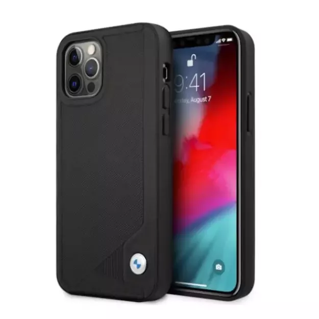 Etui BMW BMHCP12LRCDPK iPhone 12 Pro Max 6,7  czarny/black hardcase Leather Deboss
