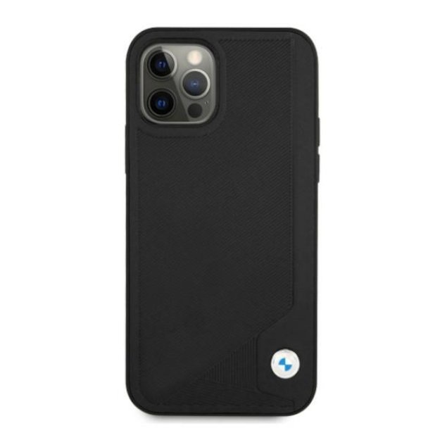 Etui BMW BMHCP12LRCDPK iPhone 12 Pro Max 6,7  czarny/black hardcase Leather Deboss 2