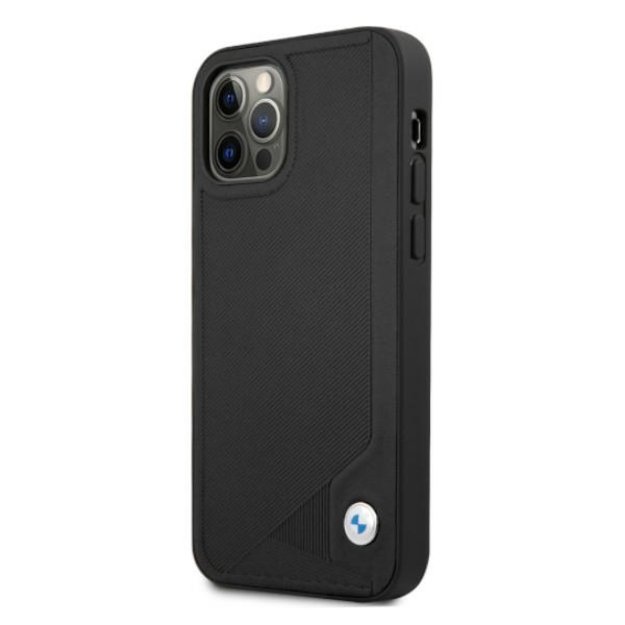 Etui BMW BMHCP12LRCDPK iPhone 12 Pro Max 6,7  czarny/black hardcase Leather Deboss 1