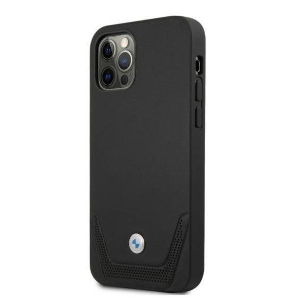 Etui BMW BMHCP12MRSWPK iPhone 12/12 Pro 6,1  czarny/black hardcase Leather Perforate 1