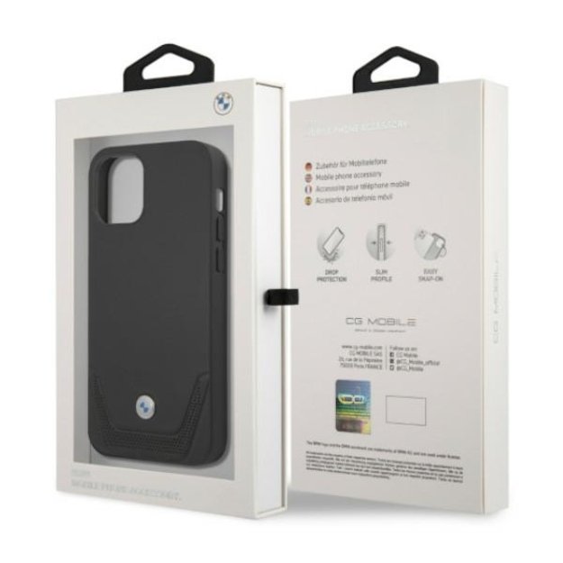 Etui BMW BMHCP12MRSWPK iPhone 12/12 Pro 6,1  czarny/black hardcase Leather Perforate 7