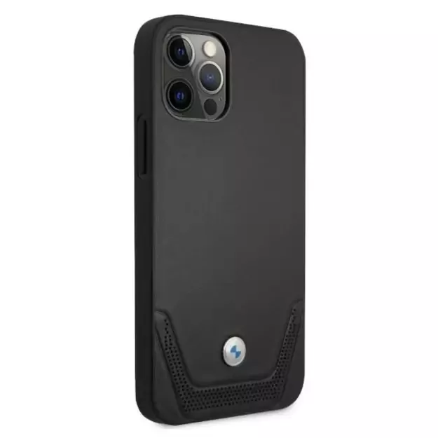 Etui BMW BMHCP12MRSWPK iPhone 12/12 Pro 6,1  czarny/black hardcase Leather Perforate 10
